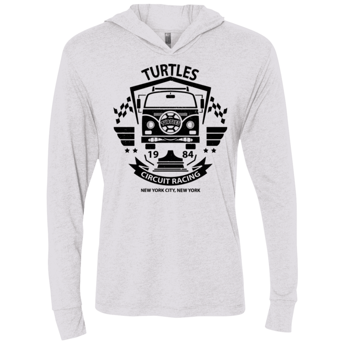 T-Shirts Heather White / X-Small Turtles Circuit Triblend Long Sleeve Hoodie Tee