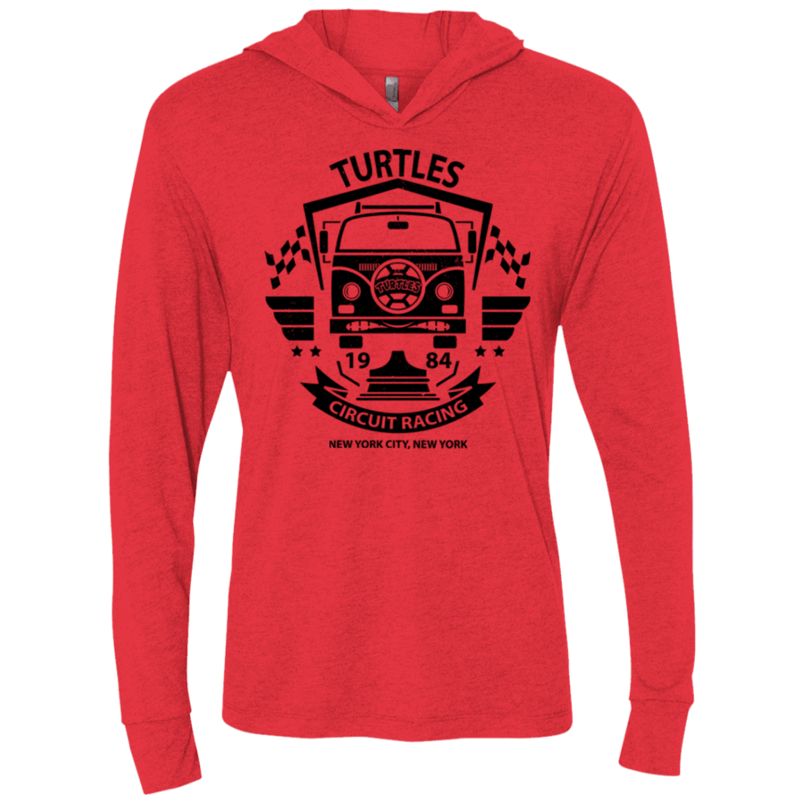 T-Shirts Vintage Red / X-Small Turtles Circuit Triblend Long Sleeve Hoodie Tee