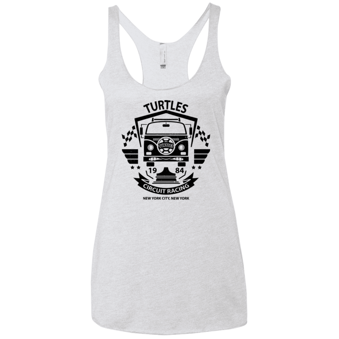 T-Shirts Heather White / X-Small Turtles Circuit Women's Triblend Racerback Tank