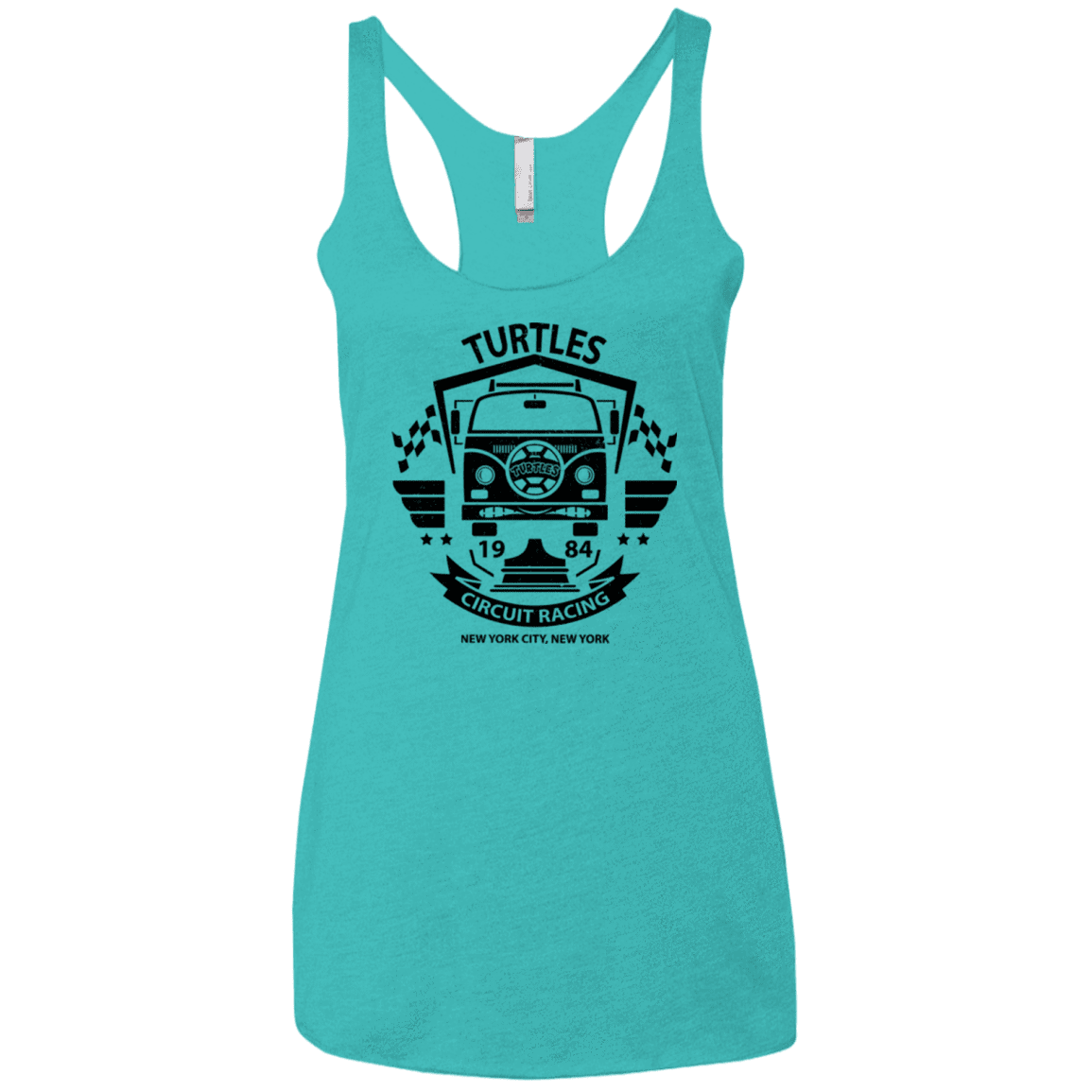 T-Shirts Tahiti Blue / X-Small Turtles Circuit Women's Triblend Racerback Tank