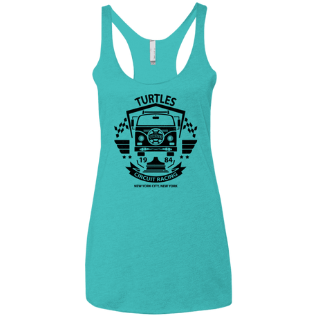 T-Shirts Tahiti Blue / X-Small Turtles Circuit Women's Triblend Racerback Tank