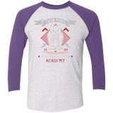 T-Shirts Heather White/Purple Rush / X-Small Twin Peaks Academy Men's Triblend 3/4 Sleeve