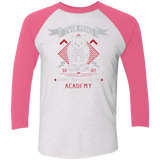 T-Shirts Heather White/Vintage Pink / X-Small Twin Peaks Academy Men's Triblend 3/4 Sleeve