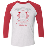T-Shirts Heather White/Vintage Red / X-Small Twin Peaks Academy Men's Triblend 3/4 Sleeve