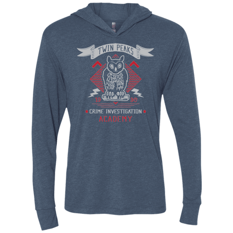 T-Shirts Indigo / X-Small Twin Peaks Academy Triblend Long Sleeve Hoodie Tee