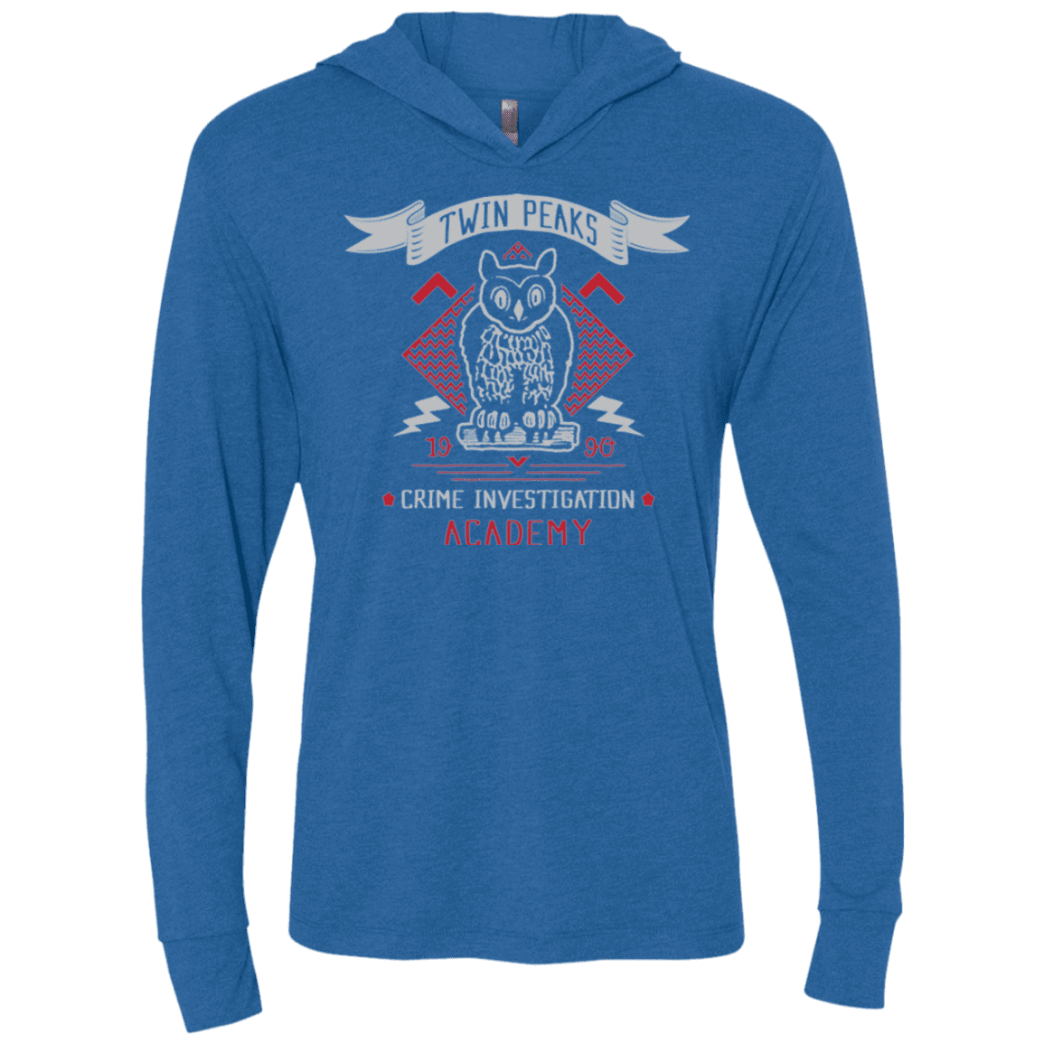 T-Shirts Vintage Royal / X-Small Twin Peaks Academy Triblend Long Sleeve Hoodie Tee