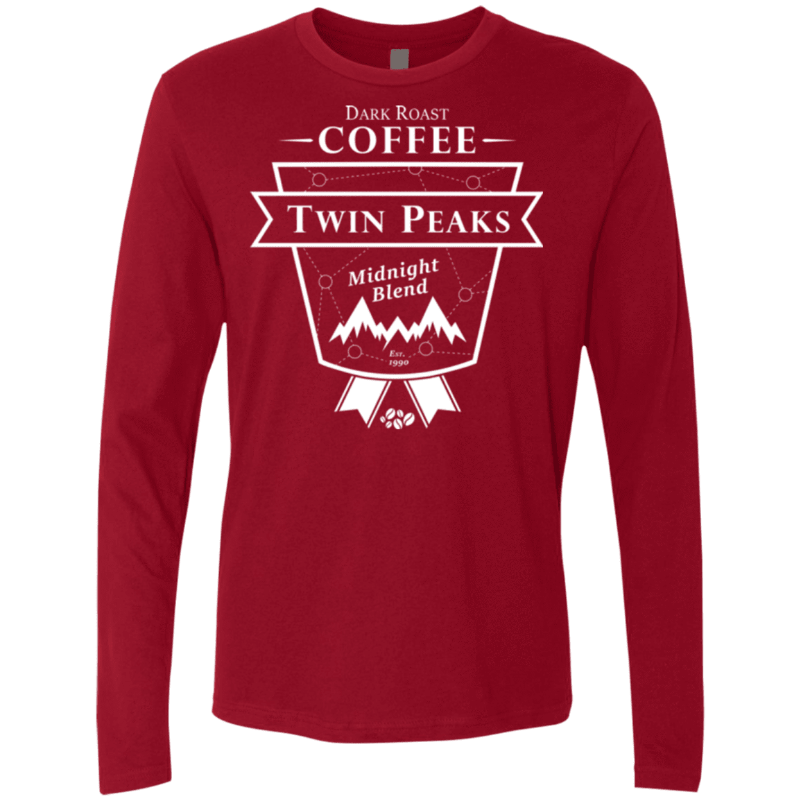 T-Shirts Cardinal / Small Twin Peaks Dark Roast Men's Premium Long Sleeve