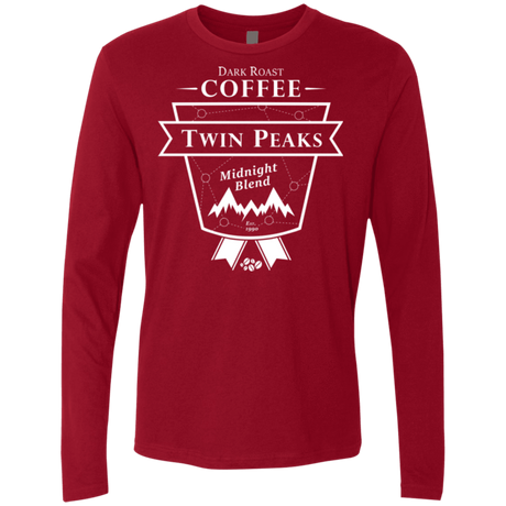 T-Shirts Cardinal / Small Twin Peaks Dark Roast Men's Premium Long Sleeve