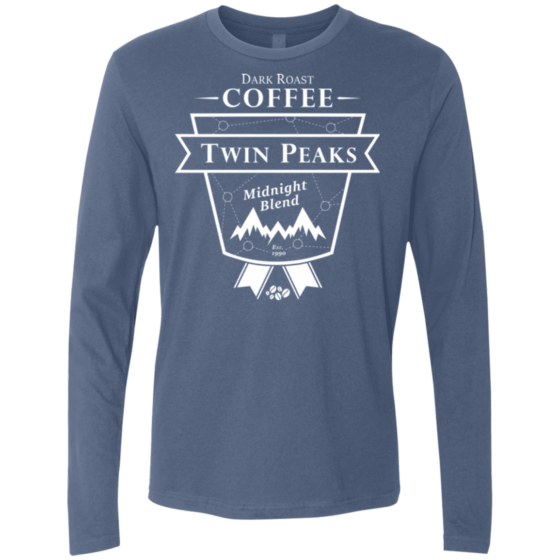 T-Shirts Indigo / Small Twin Peaks Dark Roast Men's Premium Long Sleeve