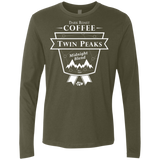 T-Shirts Military Green / Small Twin Peaks Dark Roast Men's Premium Long Sleeve