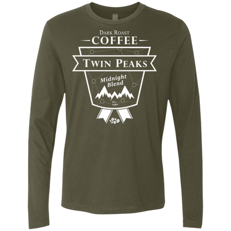 T-Shirts Military Green / Small Twin Peaks Dark Roast Men's Premium Long Sleeve