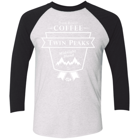 T-Shirts Heather White/Vintage Black / X-Small Twin Peaks Dark Roast Men's Triblend 3/4 Sleeve