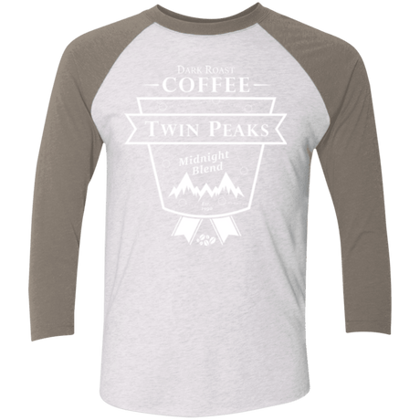 T-Shirts Heather White/Vintage Grey / X-Small Twin Peaks Dark Roast Men's Triblend 3/4 Sleeve