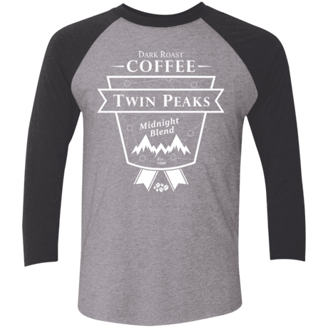 T-Shirts Premium Heather/ Vintage Black / X-Small Twin Peaks Dark Roast Men's Triblend 3/4 Sleeve
