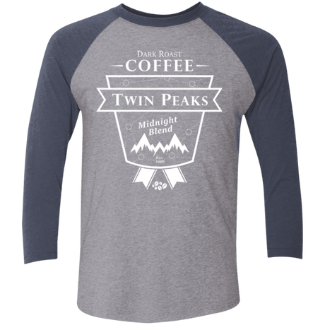 T-Shirts Premium Heather/ Vintage Navy / X-Small Twin Peaks Dark Roast Men's Triblend 3/4 Sleeve