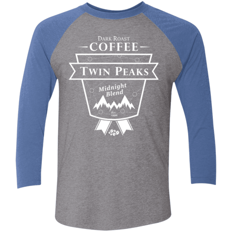 T-Shirts Premium Heather/ Vintage Royal / X-Small Twin Peaks Dark Roast Men's Triblend 3/4 Sleeve