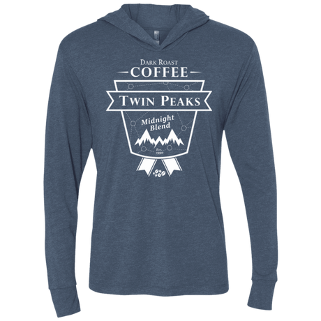 T-Shirts Indigo / X-Small Twin Peaks Dark Roast Triblend Long Sleeve Hoodie Tee