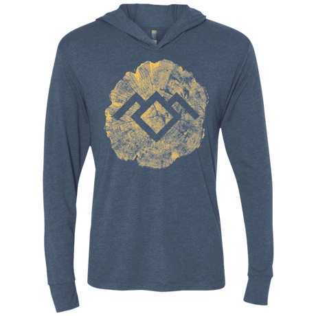 T-Shirts Indigo / X-Small TWIN PEAKS LOG Triblend Long Sleeve Hoodie Tee