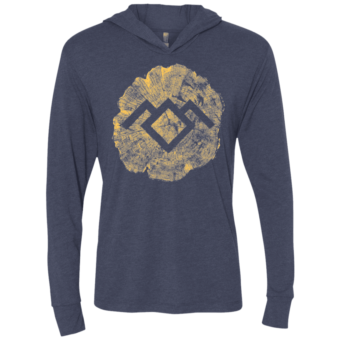 T-Shirts Vintage Navy / X-Small TWIN PEAKS LOG Triblend Long Sleeve Hoodie Tee