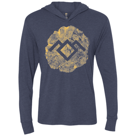 T-Shirts Vintage Navy / X-Small TWIN PEAKS LOG Triblend Long Sleeve Hoodie Tee