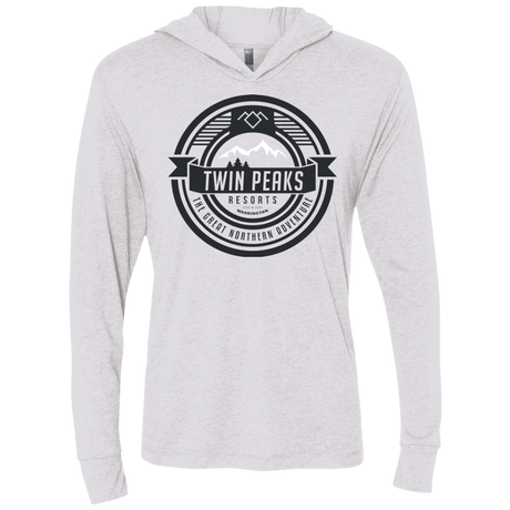 T-Shirts Heather White / X-Small Twin Peaks Resorts Triblend Long Sleeve Hoodie Tee