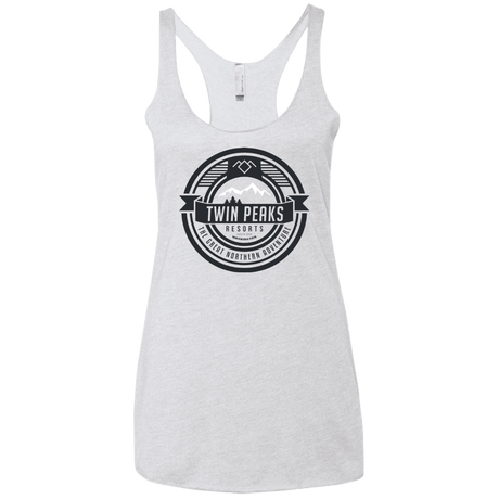 T-Shirts Heather White / X-Small Twin Peaks Resorts Women's Triblend Racerback Tank