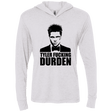 T-Shirts Heather White / X-Small Tyler Fucking Durden Triblend Long Sleeve Hoodie Tee