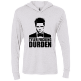 T-Shirts Heather White / X-Small Tyler Fucking Durden Triblend Long Sleeve Hoodie Tee