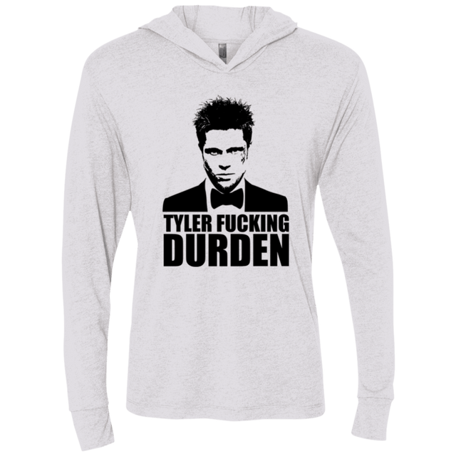 T-Shirts Heather White / X-Small Tyler Fucking Durden Triblend Long Sleeve Hoodie Tee