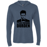 T-Shirts Indigo / X-Small Tyler Fucking Durden Triblend Long Sleeve Hoodie Tee