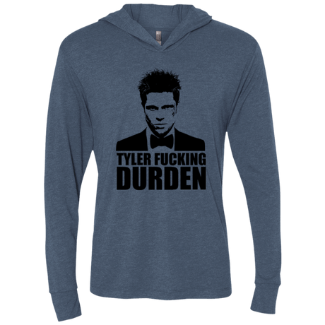 T-Shirts Indigo / X-Small Tyler Fucking Durden Triblend Long Sleeve Hoodie Tee