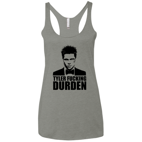 T-Shirts Venetian Grey / X-Small Tyler Fucking Durden Women's Triblend Racerback Tank