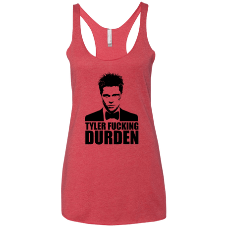 T-Shirts Vintage Red / X-Small Tyler Fucking Durden Women's Triblend Racerback Tank