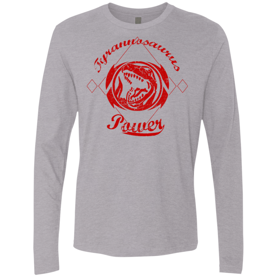 T-Shirts Heather Grey / Small Tyrannosaurus Men's Premium Long Sleeve