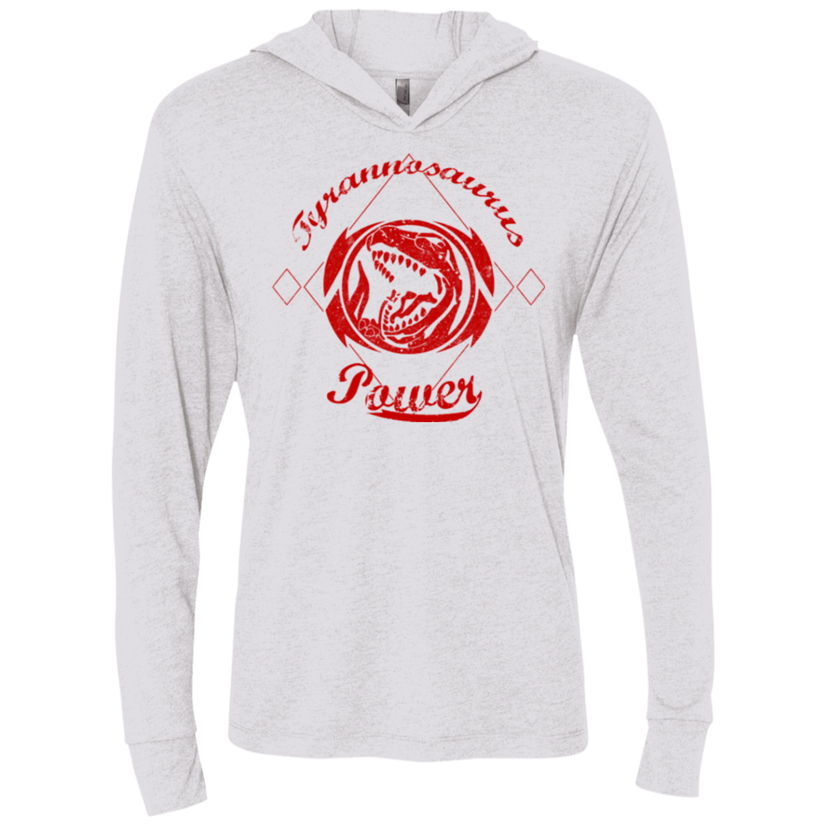 T-Shirts Heather White / X-Small Tyrannosaurus Triblend Long Sleeve Hoodie Tee