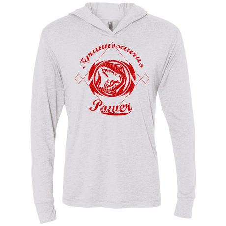 T-Shirts Heather White / X-Small Tyrannosaurus Triblend Long Sleeve Hoodie Tee