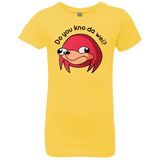 T-Shirts Vibrant Yellow / YXS Ugandan Knuckles Girls Premium T-Shirt