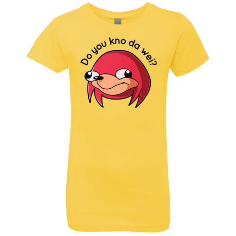 T-Shirts Vibrant Yellow / YXS Ugandan Knuckles Girls Premium T-Shirt