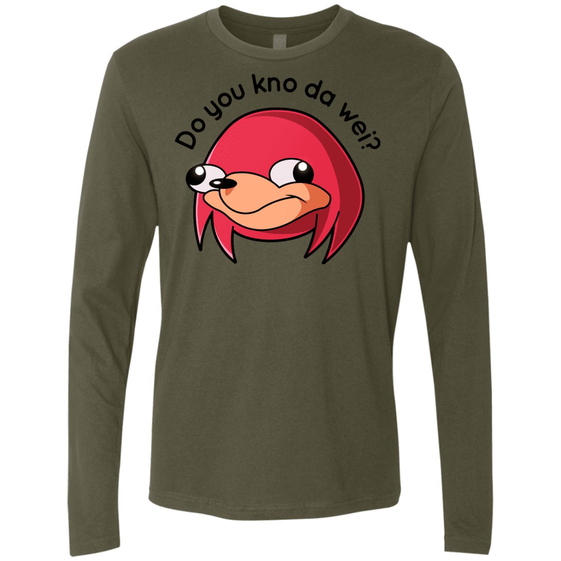 T-Shirts Military Green / Small Ugandan Knuckles Men's Premium Long Sleeve