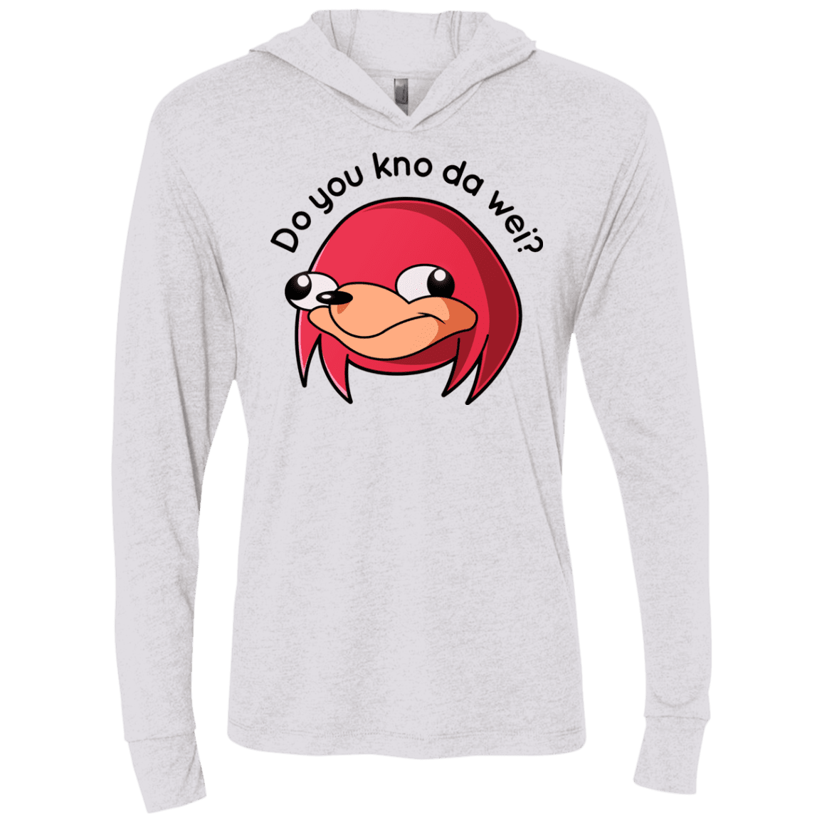 T-Shirts Heather White / X-Small Ugandan Knuckles Triblend Long Sleeve Hoodie Tee
