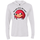 T-Shirts Heather White / X-Small Ugandan Knuckles Triblend Long Sleeve Hoodie Tee