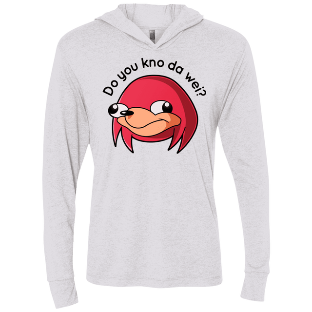 T-Shirts Heather White / X-Small Ugandan Knuckles Triblend Long Sleeve Hoodie Tee