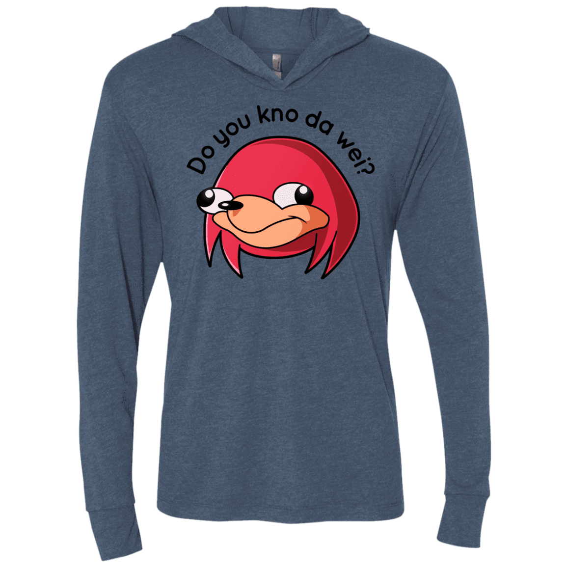T-Shirts Indigo / X-Small Ugandan Knuckles Triblend Long Sleeve Hoodie Tee