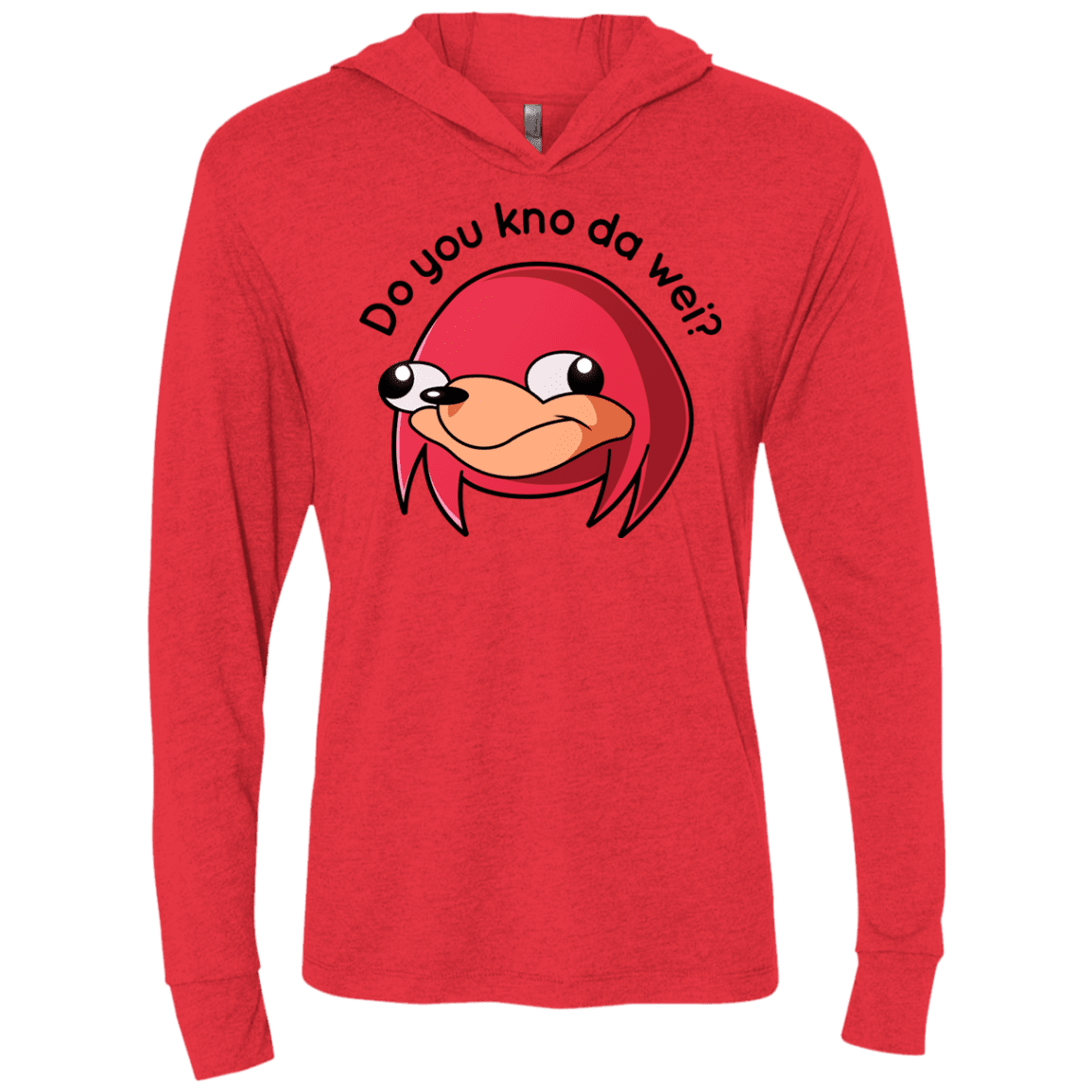 T-Shirts Vintage Red / X-Small Ugandan Knuckles Triblend Long Sleeve Hoodie Tee