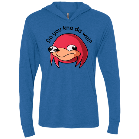 T-Shirts Vintage Royal / X-Small Ugandan Knuckles Triblend Long Sleeve Hoodie Tee