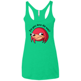 T-Shirts Envy / X-Small Ugandan Knuckles Women's Triblend Racerback Tank