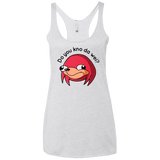 T-Shirts Heather White / X-Small Ugandan Knuckles Women's Triblend Racerback Tank