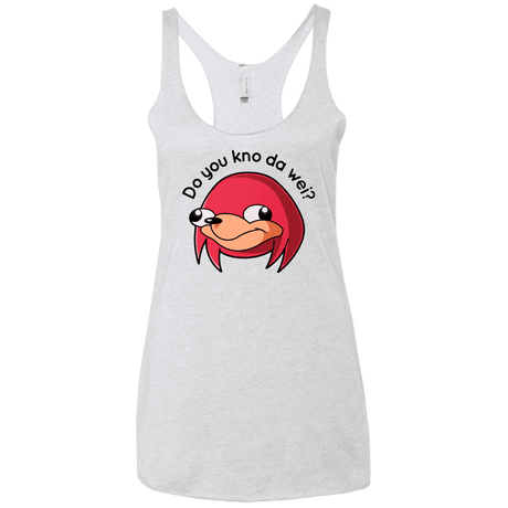 T-Shirts Heather White / X-Small Ugandan Knuckles Women's Triblend Racerback Tank