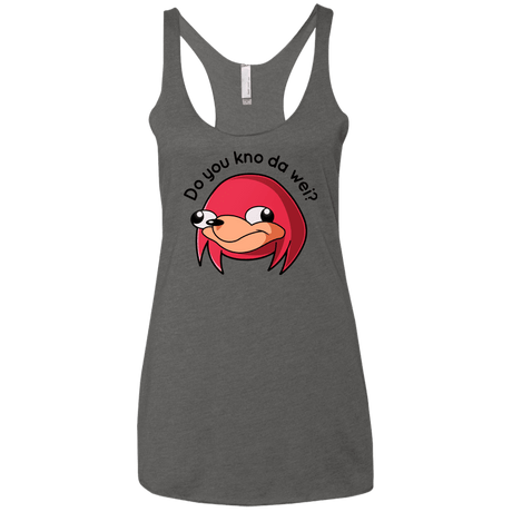 T-Shirts Premium Heather / X-Small Ugandan Knuckles Women's Triblend Racerback Tank