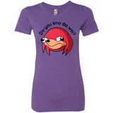 T-Shirts Purple Rush / Small Ugandan Knuckles Women's Triblend T-Shirt